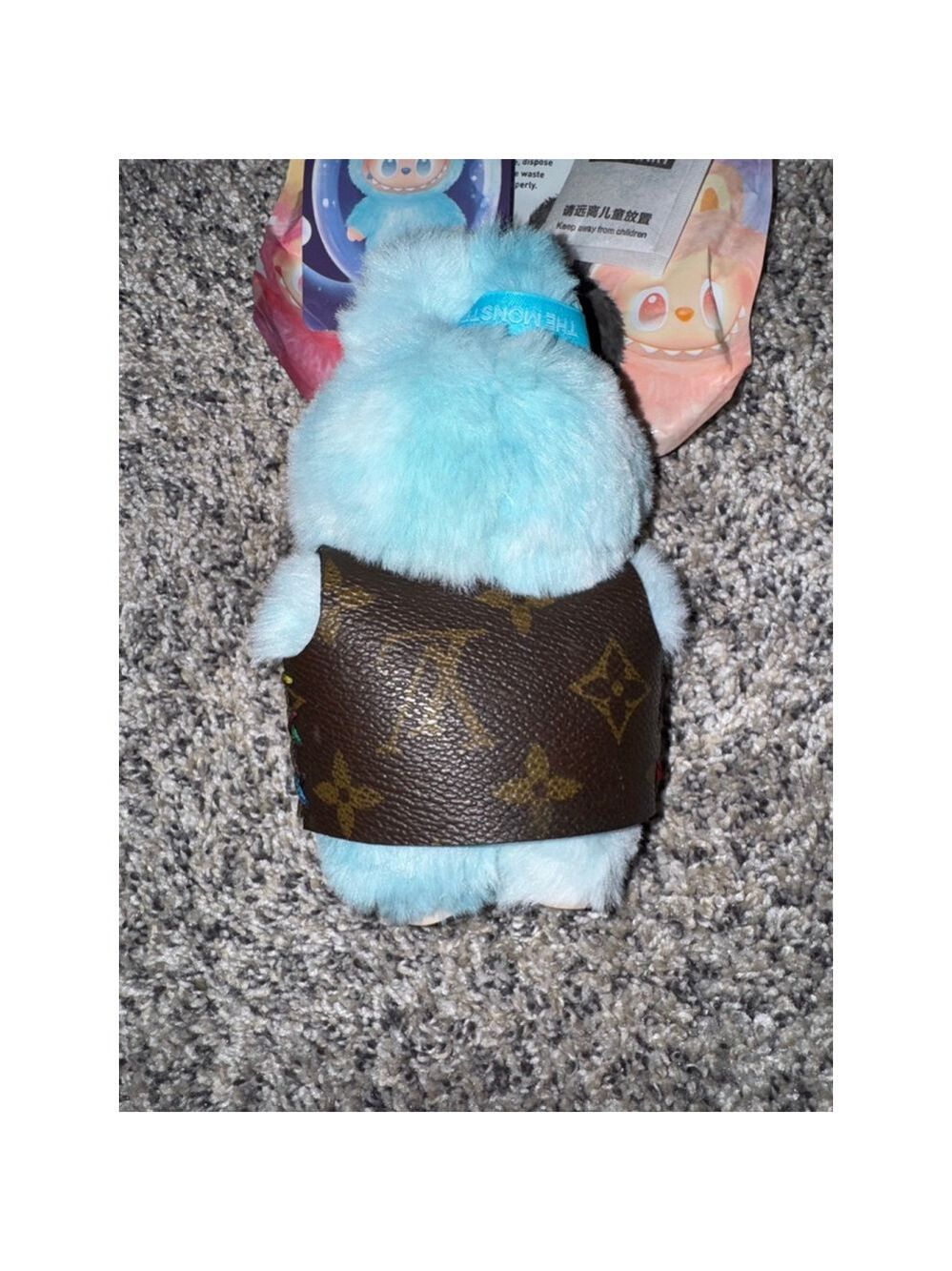 POPMART Big Into Energy Blue Plush Toy w/ Custom Mono Vest Cute Collectible Doll - Picture 4 of 12